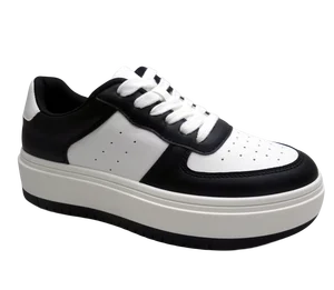 Trendy Breathable Lightweight Fashion Lace-up Yellow Solid Color Round Head Thick Sole Sports Casual Shoes for Ladies