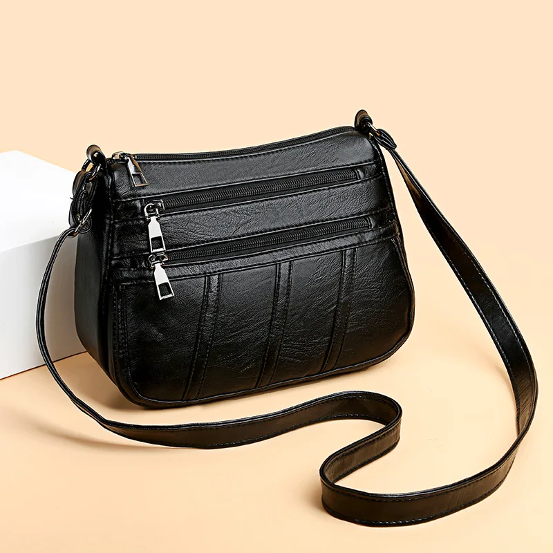 TEPEND Small Leather Crossbody Bag For Women - Multi-Compartment, Adjustable Strap, Black - View #10