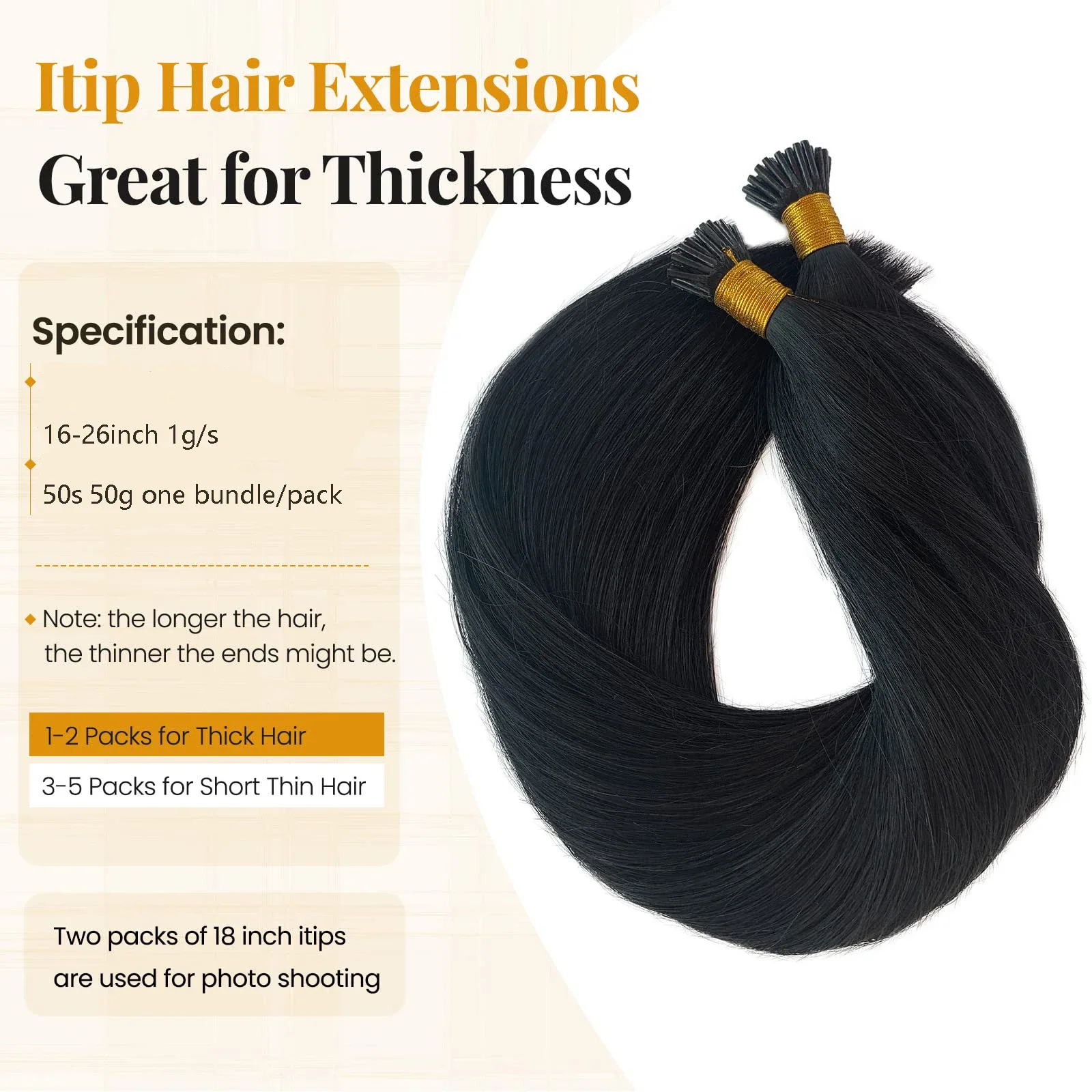 I Tip Hair Extension Straight Human Hair 1g/Strand 50g/Set Capsule Keratin Fusion 26inch_voghion.com