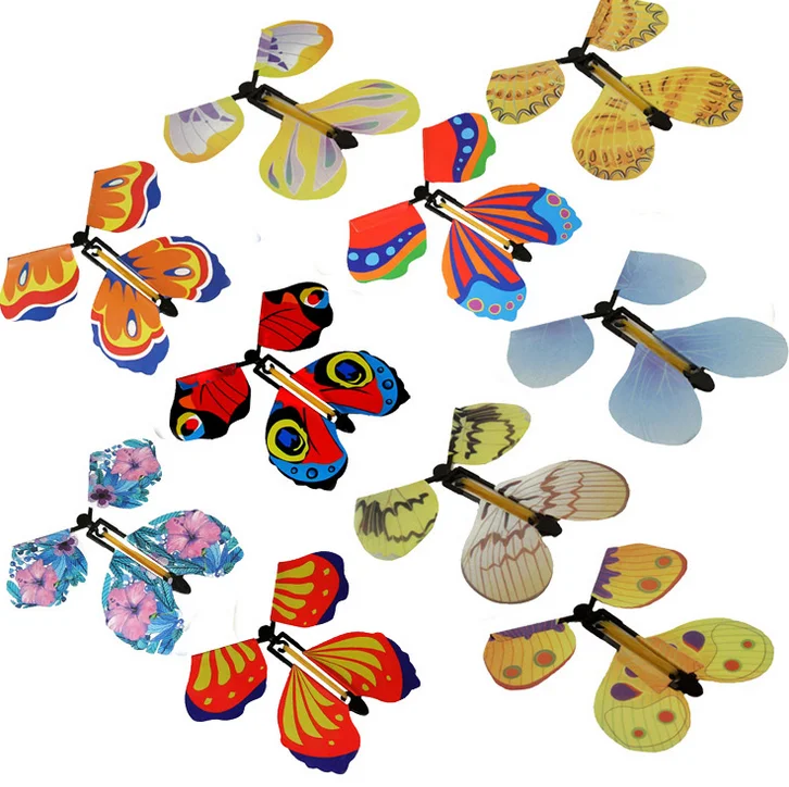 
 Amazon Волшебная 3D Летающая бабочка карта заводная Бабочка Фея резиновая повязка игрушки сюрприз  