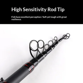 Vibration-out Luya Telescopic H-adjustable Portable Lei Qiang 2.1m Straight Handle Carbon Sea Fishing Throwing Rod Cross-border – Rod – view 5