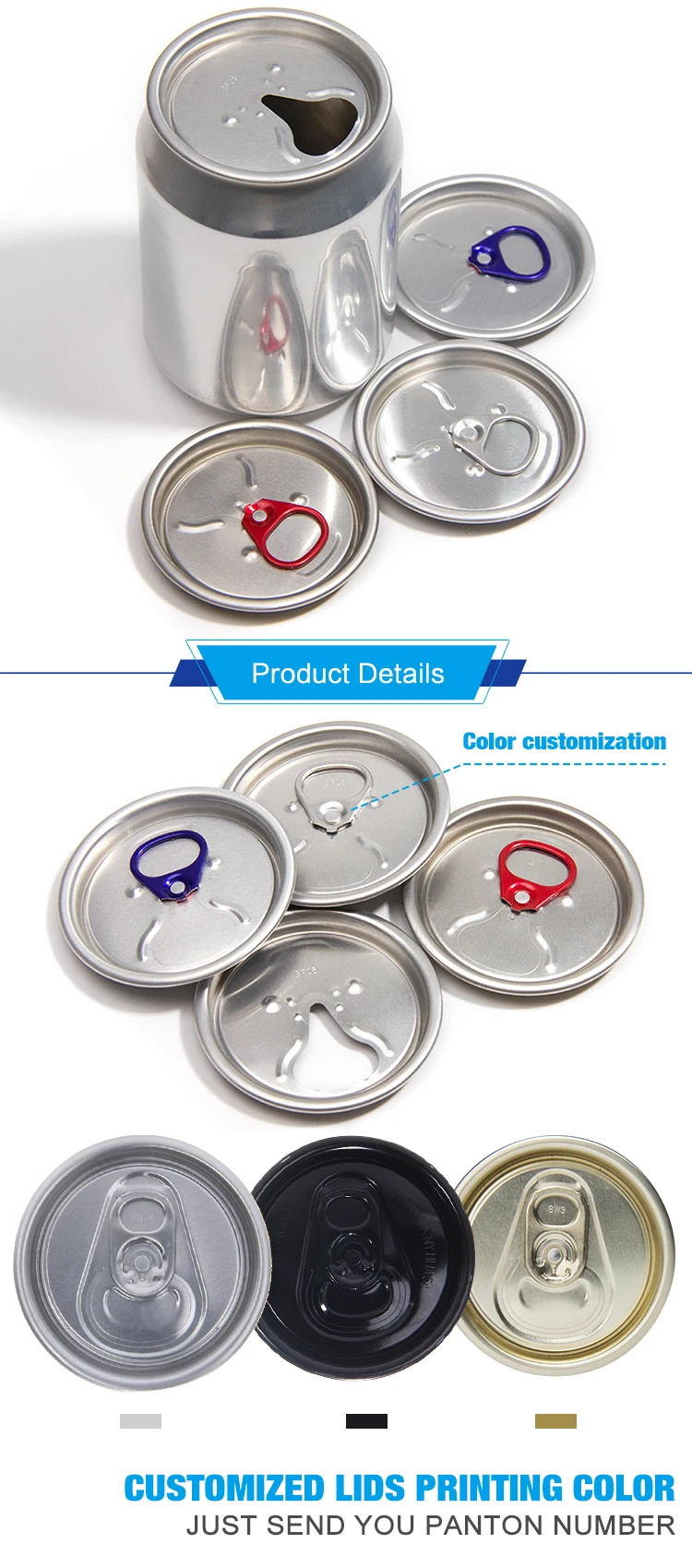 202 Aluminum Cap Easy Open Pop Can Lid Pull Can Lid 53mm Diameter - Buy ...