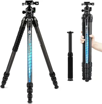 Ultra Stable Lightweight Professional Travel Tripod With 360 Ball Head and Arca Swiss QR Plate for Camera Carbon Fiber Tripod
