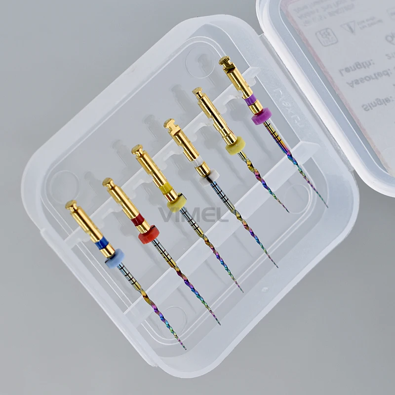 6pcs NiTi Rotary Files For Dental Endo Motor Root Canal - 25mm Length, SANDENT