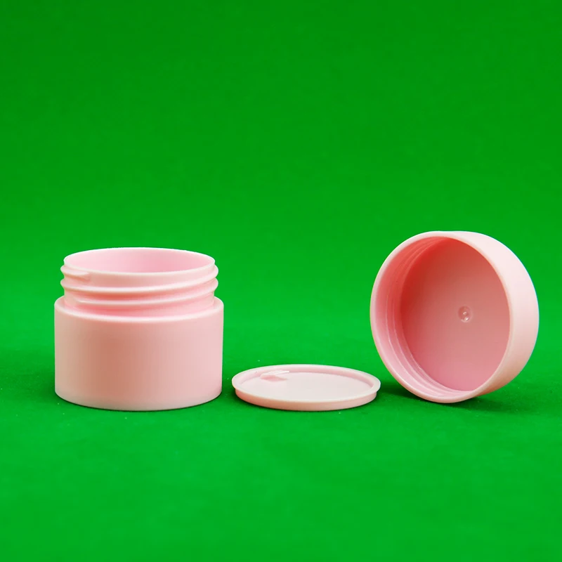 product 10g empty pink double wall round matte face cream frosted lip balm container pp cosmetic plastic jar with lid-27