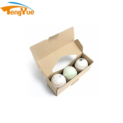 Custom Logo Printed Recycled Kraft Paper Golf Ball Packaging Gift Box  With Foam Paper Insert for Dozen Golf Balls&Cricket Ball