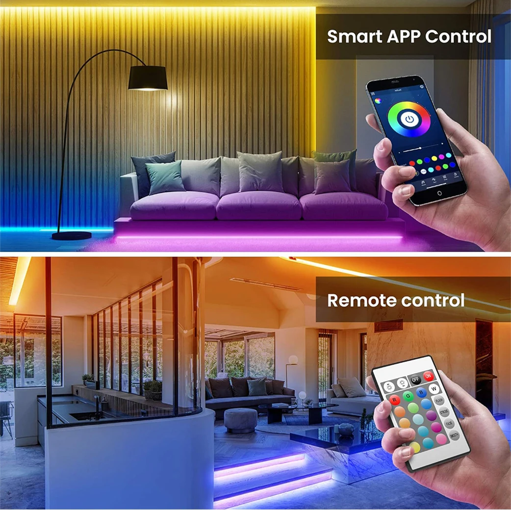 Smart Led Rope Light Led Strip 12v Smd Led Remote App Control Tiras Led Music Light Rgb Led