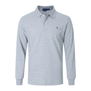 Classic Style Men's Spring Autumn Business Casual Tshirt 100% Cotton Long Sleeve for Polo with Embroidery Logo for Men's Ralph