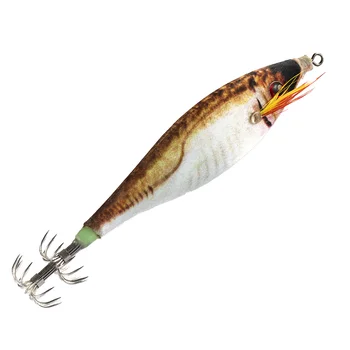 CHEERY Glow Wooden Shrimp Luminous Squid Jigs 10g/70mm Cuttlefish Bait Dtd Mold Bait Hard Plastic Body Cloth – Metal Jig – view 2
