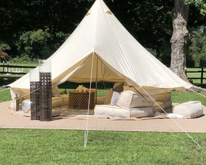 Outdoor Camping Bell Tent Stove for Heating/Cooking Cotton Canvas Bell Tent  Glamping Tent