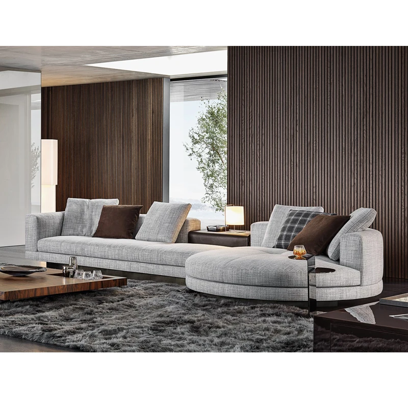 Italian Minimalist Style Comfortable Fabric Sectional Sofa Living Room ...
