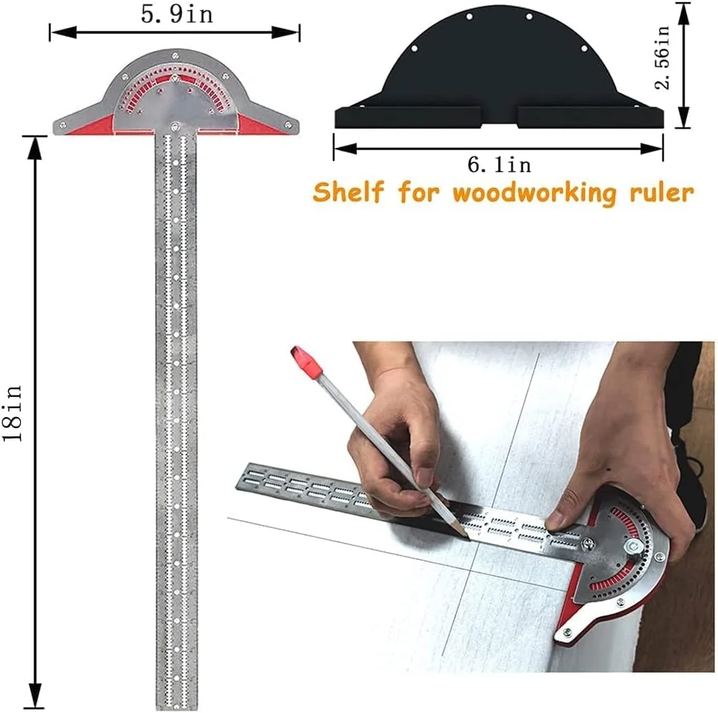 Measuring Ruler Any Angle Woodworking Edge Ruler Precision Woodworking