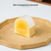 Scented yellow half-round small box with transparent border
