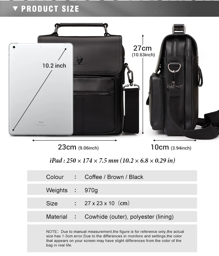 HUMERPAUL Vintage Waterproof Leather Crossbody Bag product description image