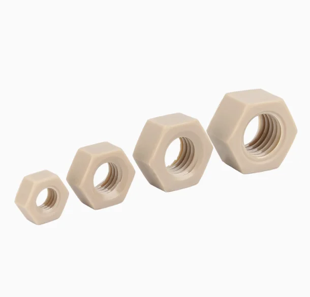 product professional custom peek plastic nut flat pad high temperature resistant hexagon nut corrosion resistant washer m3 m16568-57