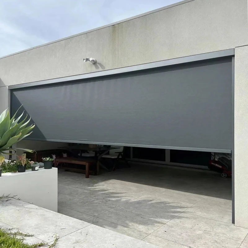 Outdoor Windproof Waterproof Patio Motorized Automatic Zip Track Screen Electric Roller up Retractable Screen Garage Door Blind