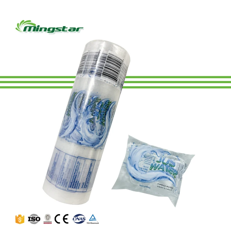 Custom Design Logo Complete Printing Plastic Bag Rolls Sachet Water Film for Sachet Water Filling Machine