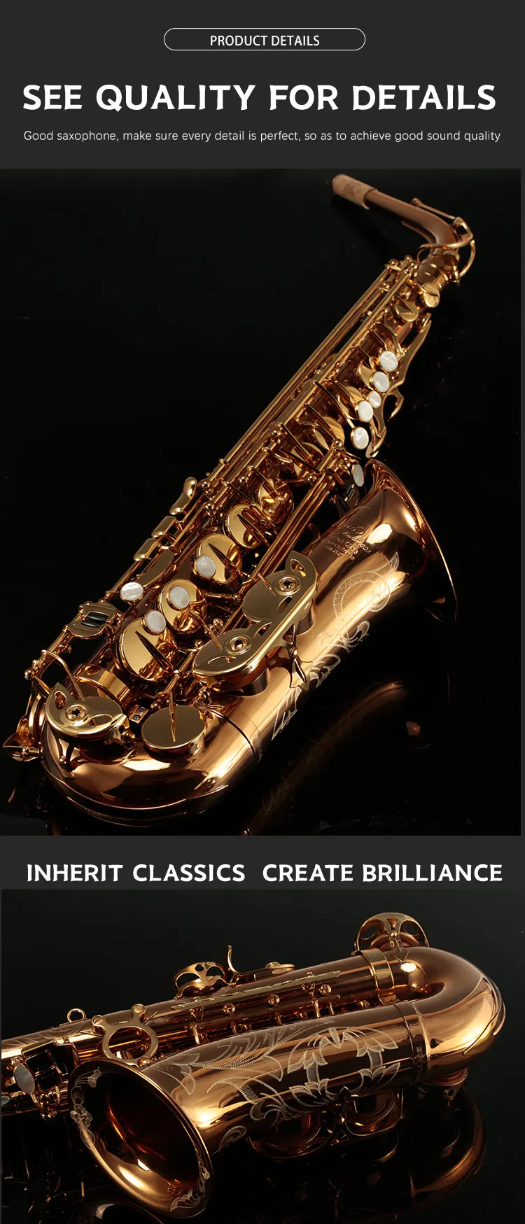 Popular Grade Classic Structure Gold Lacquer Rsax3ii Alto Baritone