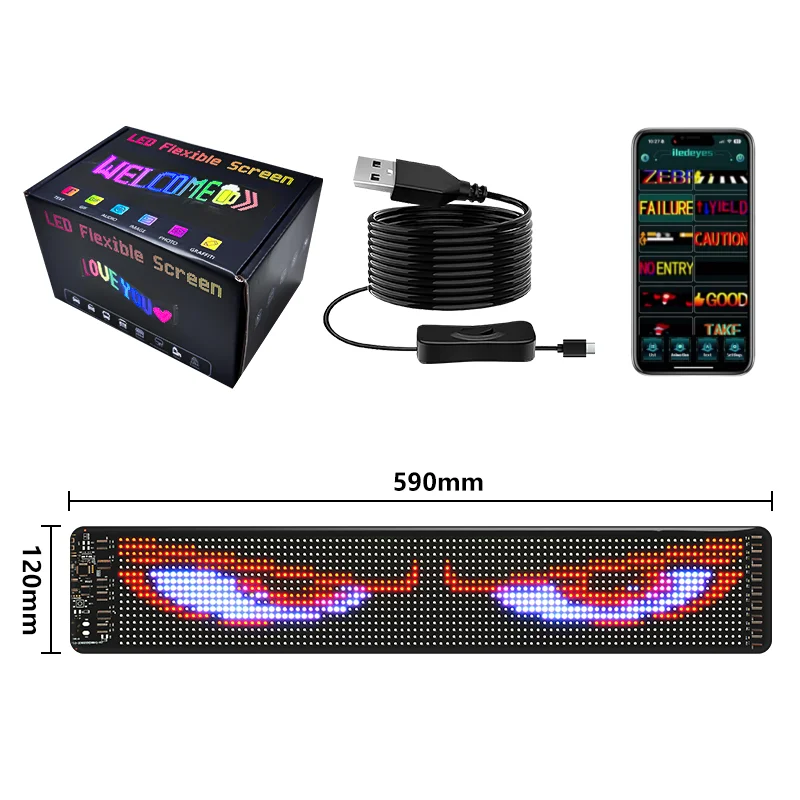 Mini Led Car Sign Programable Message Scrolling Digital Led Light Sign Board Ultra-thin Flexible Led Matrix Panel