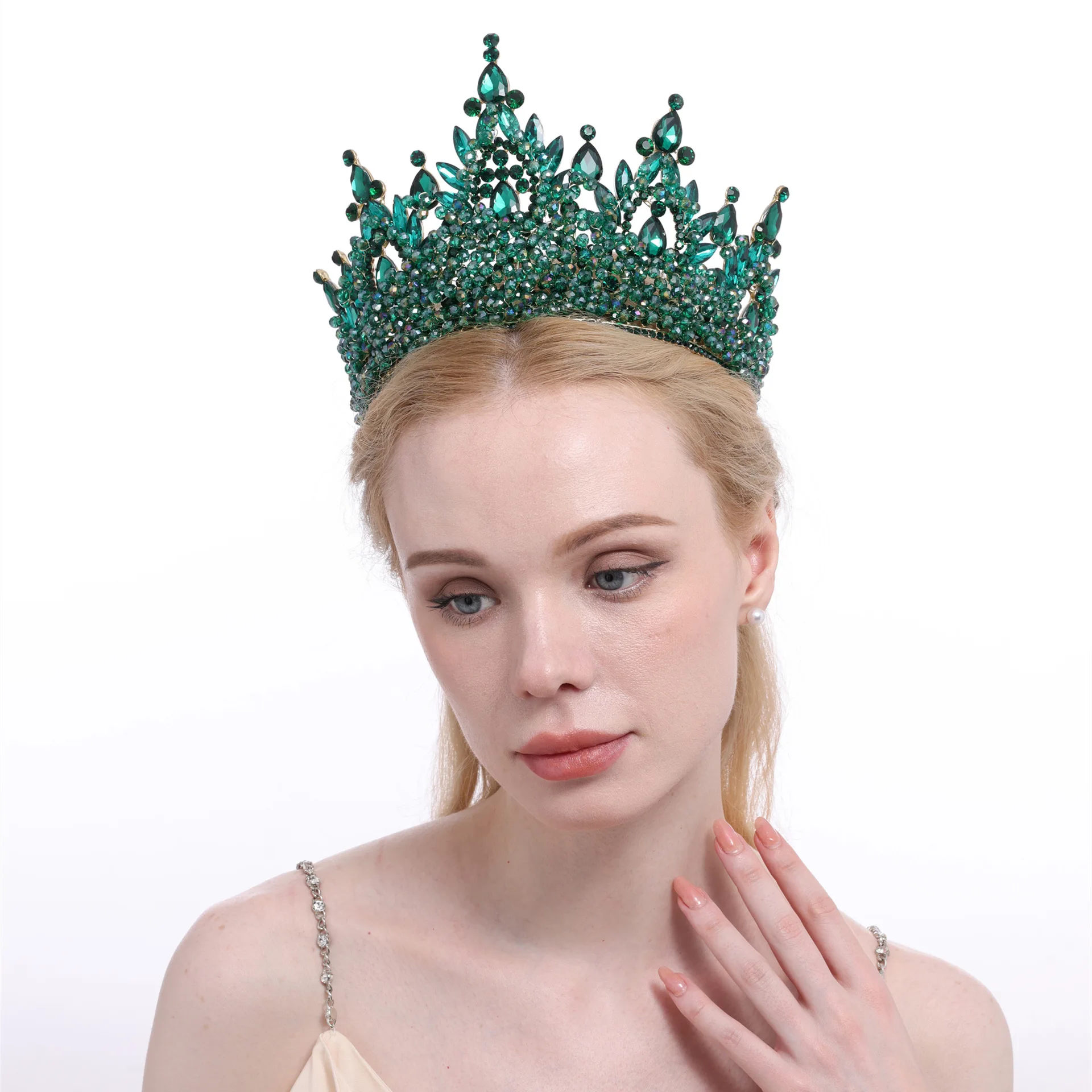 New Handmade Beads Wedding Tiara Exquisite Baroque Big  display picture 2