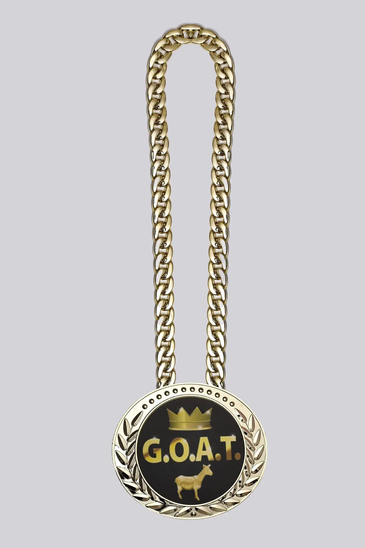 Greatest of All Time Turnover Chain Big Gold Awards Medal Goat Trophy Necklace Champion Chain for Football