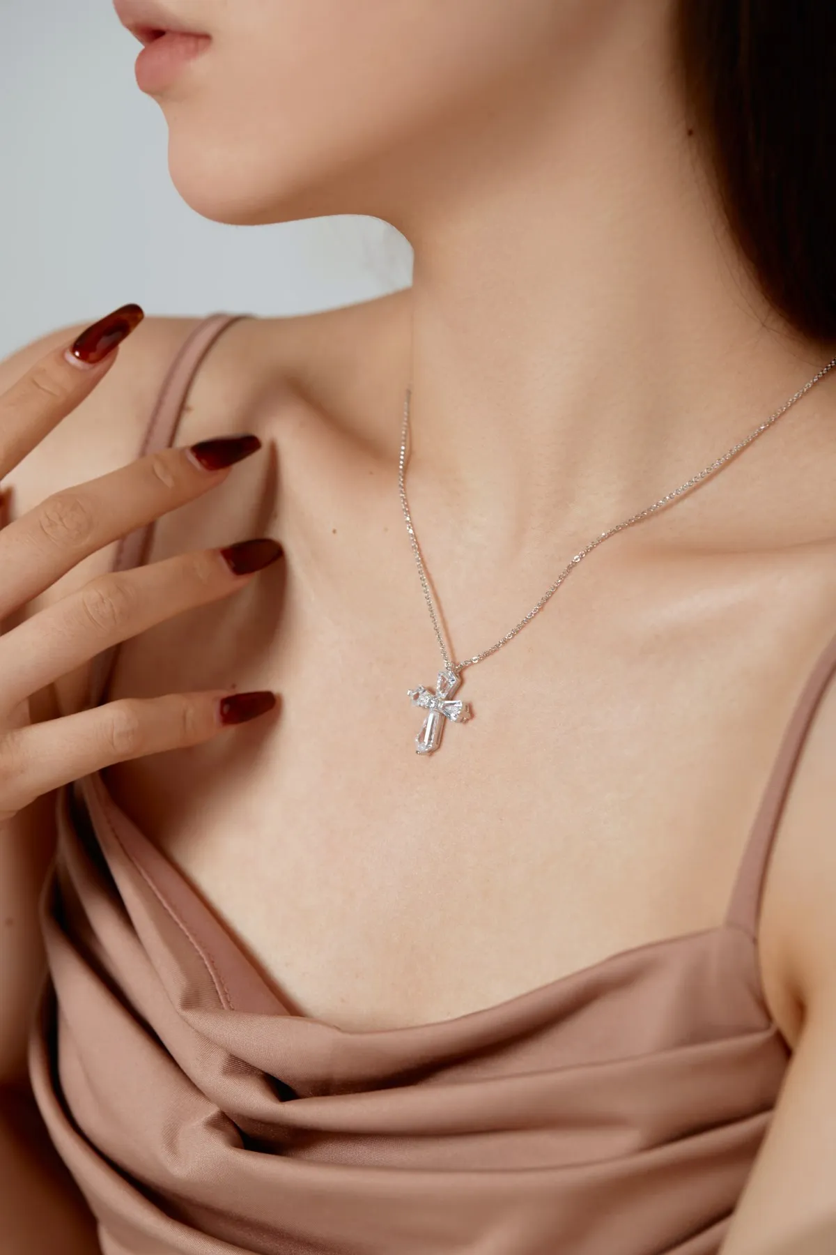KAKODIY exquisite cross pendant 925 sterling silver necklace Cubic Zirconia zircon zirconia chain party birthday gift necklace for women detail 2