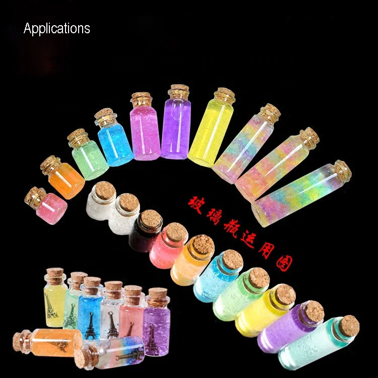 Mini Small 4ml 5ml 6ml 7ml 8ml Clear Glass Jars Containers Mini Decoration Cork 10ml 12ml 14ml 6937