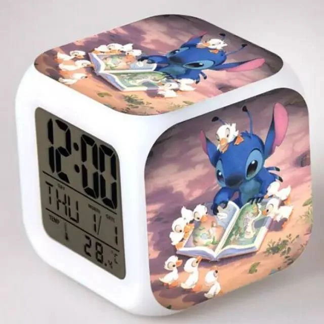 new cartoon stitch alarm clock lady