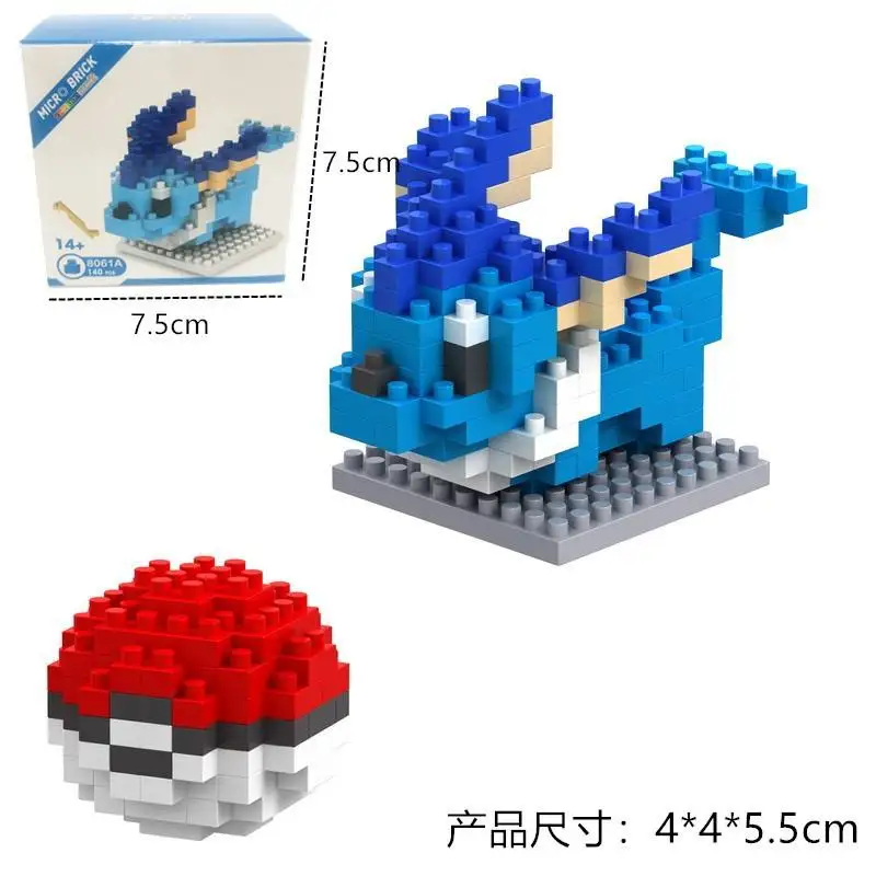 CAYI 7.5cm Nano Blocks 2nd Microparticle Bricks 140 Pcs Pokemoned have Box instruction Educational Building Blocks BX Toys Kids