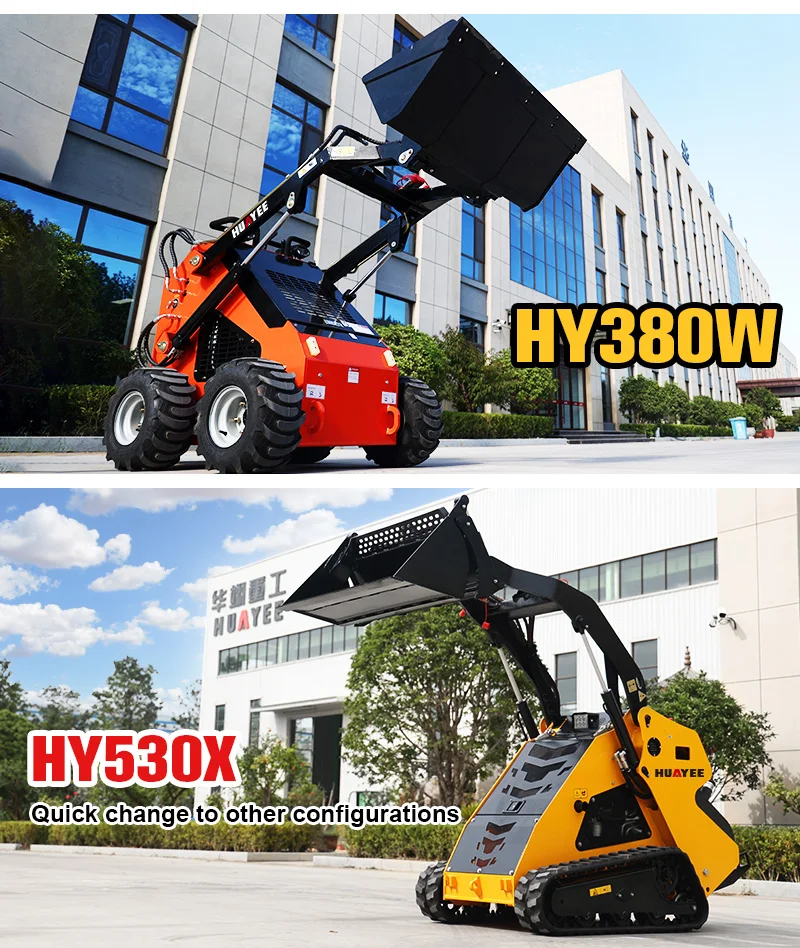 Huayee Mini Skid Steer Wheel Loader Skid Steer Diesel Loaders