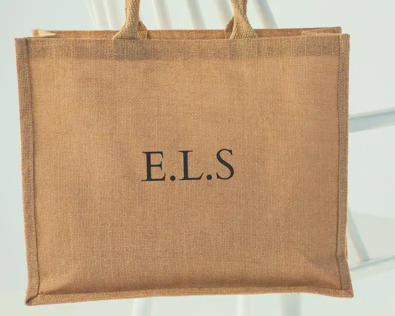 small hessian bolsas personalised