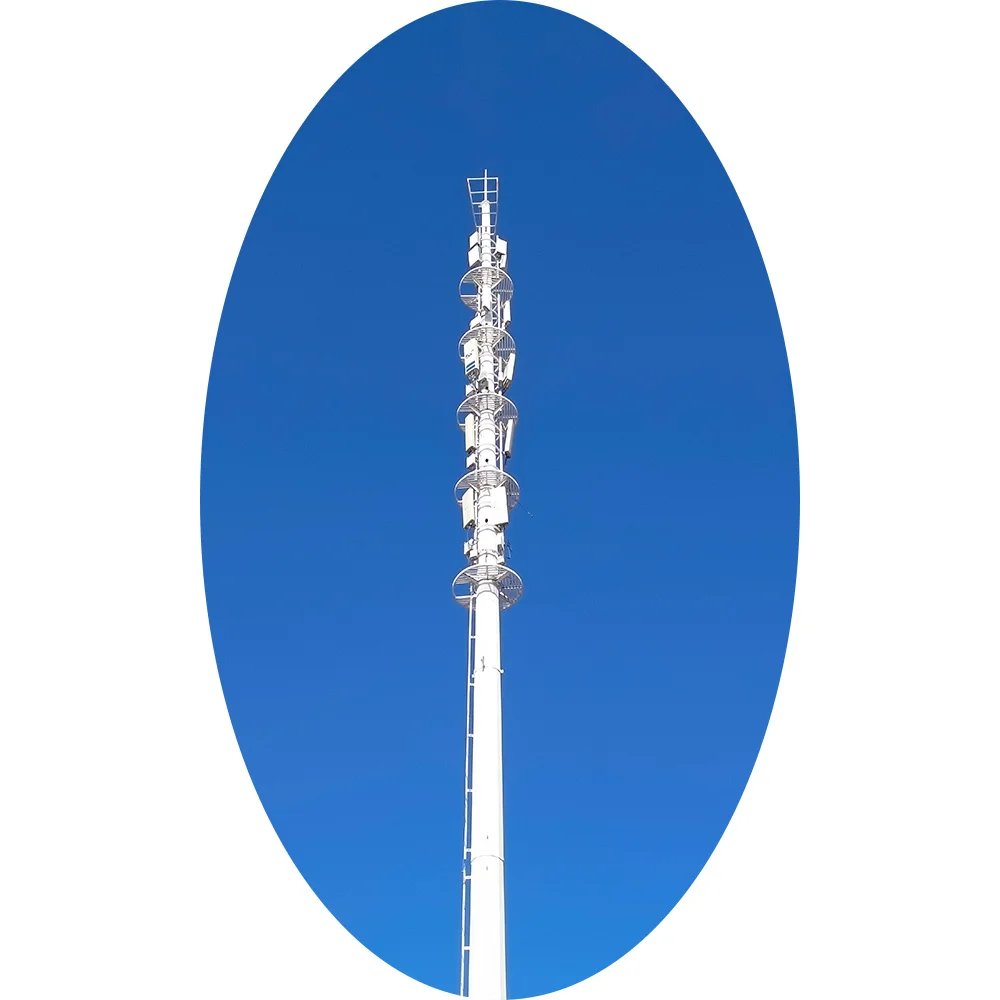 Galvanized 5G Cellphone Wifi  Single Tube Pipe  Telecommunication  tower Steel Monopole Tower  communication