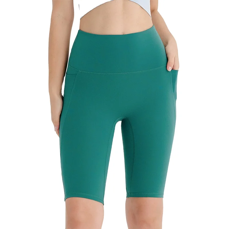 High Waist Yoga Shorts With Pockets