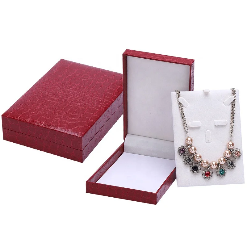 Crocodile Pattern Ring Case Necklace Bracelet Package Jewelry Organizer Gift Box 