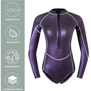 Women's Smoothskin Freediving Wetsuit - Super Stretch Long Sleeve Neoprene Top for Snorkeling & Swimming