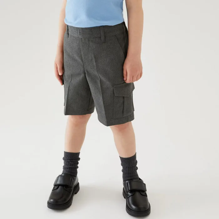 Pantalon corto gris uniforme niño hot sale