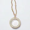 Square diamond round box necklace-empty box