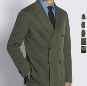 Trendy Dark Green Silk and Cashmere Double-breasted Double-splittable Soffio Jacket for Men brioni Brand Customized Suit for Men
