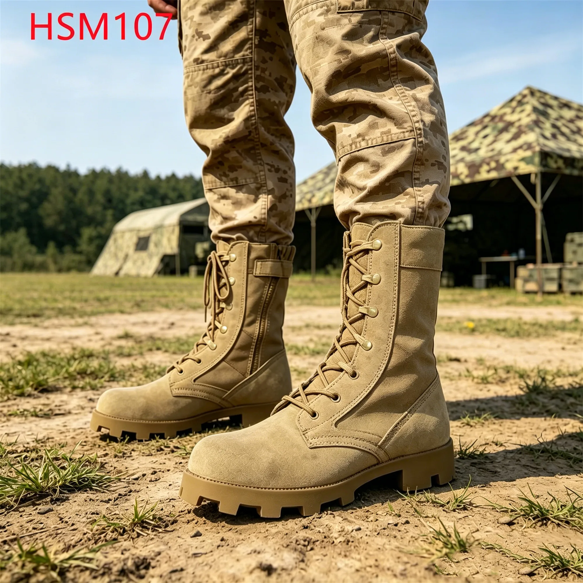 LXG,Mountain Marching Wind&sand Proof Hard Lug OutSole Desert Boots Forestry Logging Side Zip Available Combat Boots HSM107