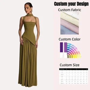 Spring and Summer 2026 Sexy Backless Tube Top Slim Fit Dress New Hot Sale Split Strap Long Dress