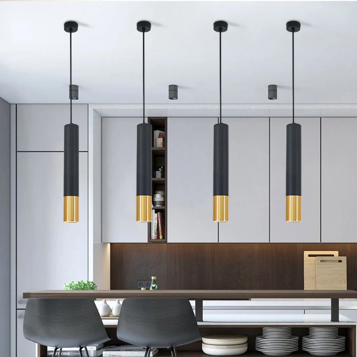 Modern Dimmable LED Pendant Light Adjustable Aluminum Home Dining Room Bar Cafe Decoration Hanging Light
