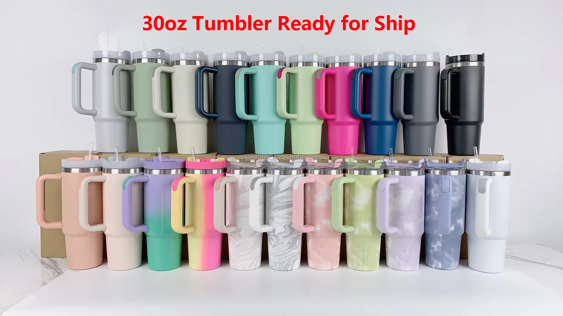 40oz Tumbler With Folding Straw Reusable Stainless Steel Water Bottle