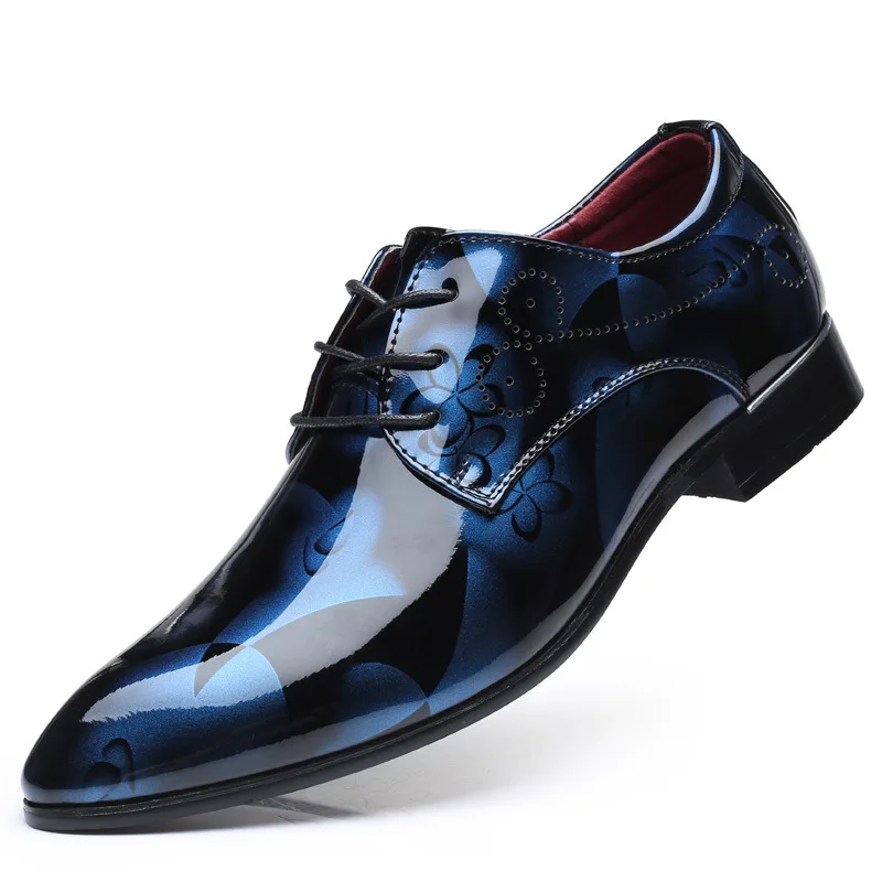 patent leather dress shoes with suit Mens Dress Shoes Formal Business Oxford Suit High Gloss Patent Leather Slip On Loafers Comfortable Shoe for Men