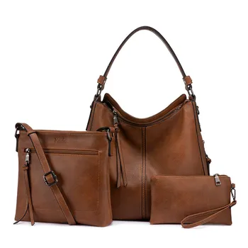 Amazon Top Seller Realer Purse Wholesale Custom Vintage Leather Tote Crossbody Hobo Ladies Hand Bags set Shoulder Women Handbags
