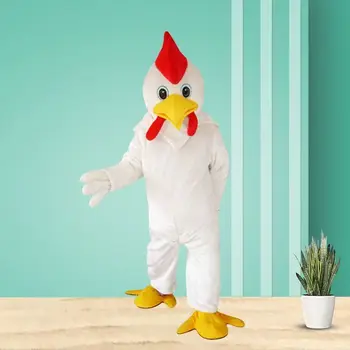 CE High Quality White Chicken Mascot Costume for Adults for Festivals Holidays Promotions