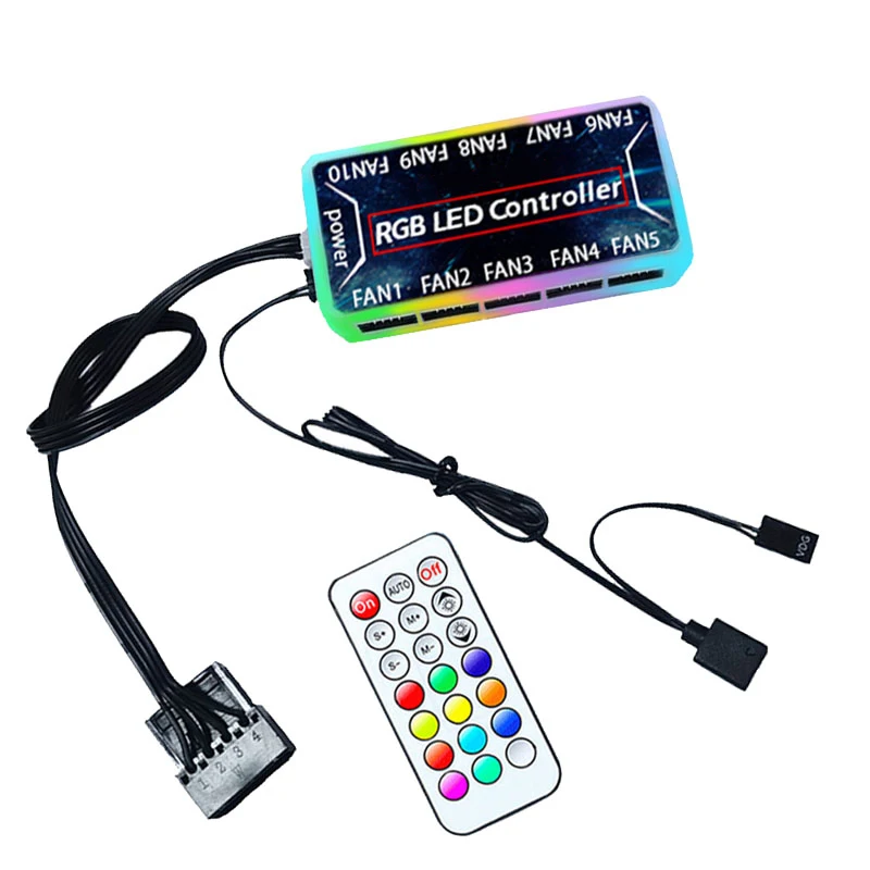 Готово к отправке, музыкальный контроллер RGB Светодиодная лампа с дистанционным управлением комплект 21keys дистанционное управление регулируемая материнская плата для компьютера RGB вентиляторы и полосы света