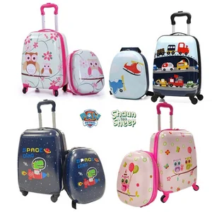 Luggage Kids Popular Cartoon Design 16" Suitcase Set Trolley Luggage with 12" Kid Travelling Backpack Bags Luggage Sets