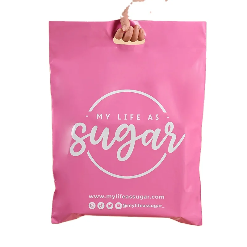 Custom Packaging Biodegradable Courier Bags Poly Mailers Handle Shipping Packaging Bags For Clothing