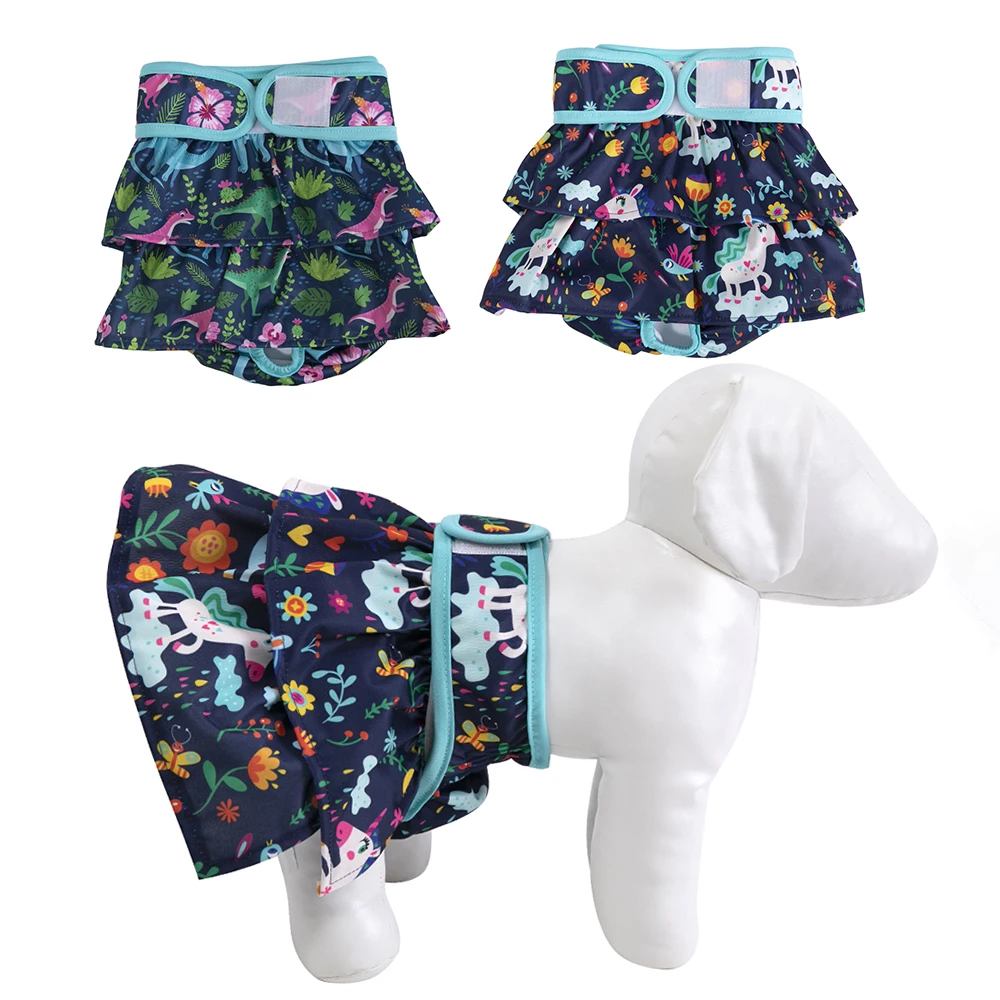 All sizes adjustable female dog lace dress diapers for outdoor use