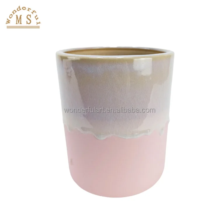 Oem customized ceramic succulent reactive glaze flowerpot porcelain puppy flower vase souvenir gifts home garden planter